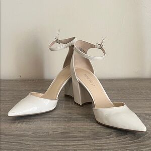 Nine West Cream Ankle Strap Heels